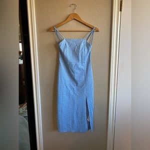 Zara Blue Gingham bodycon Dress